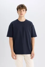 DEFACTO Boxy Fit Crew Neck Cotton Short Sleeve Basic Plain T-Shirt