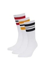 DEFACTO Men's Comfortable Elastic 3-Pack Cotton Long Socks