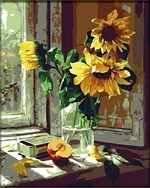 Zuty Peinture par numéros Tournesols dans un vase