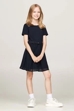 Dívčí šaty Tommy Hilfiger tmavomodrá barva, mini, 8720637763445