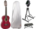 Valencia VC202 SET 1/2 Transparent Wine Red Guitare classique taile 1/2 pour enfant