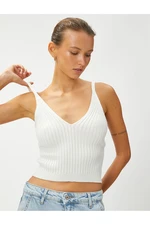 Koton Strap V-Neck Crop Knitwear Undershirt