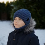 AGBO Boy's winter set: hat and tube scarf blue Fin