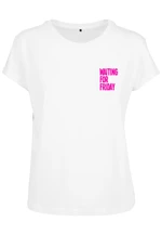 Ladies Waiting For Friday Box Tee White/Pink