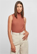 Women's ribbed sleeveless knit made of terracotta