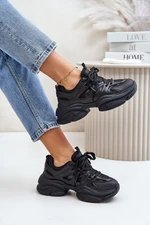 Women's sneakers on a massive sole black Amoserna