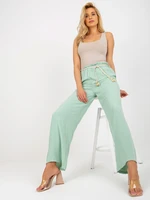 Light Green Swedish Fabric Trousers with Belt