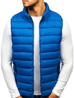 Men's quilted vest without hood 1262 - blue,