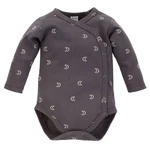 Pinokio Kids's Dreamer Buttoned Longsleeve Bodysuit Graphite/Pattern