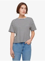 White-dark blue women's striped T-Shirt Tom Tailor Denim - Women