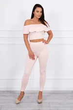 Set with a powder pink ruffle