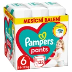 Pampers Pants vel. 6 Monthly Pack 14-19 kg plenkové kalhotky 132 ks