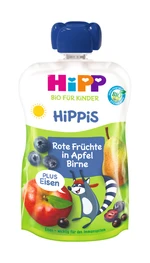 Hipp BIO Hippies Jablko, hruška, červené ovoce + železo kapsička 100 g