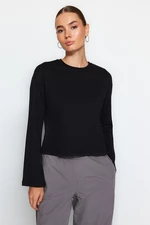 Trendyol Black Premium Spanish Sleeve Crew Neck Regular/Regular Fit Knitted T-Shirt