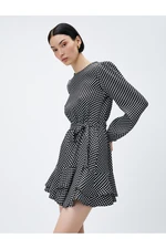 Koton Mini Polka Dot Dress Long Sleeve