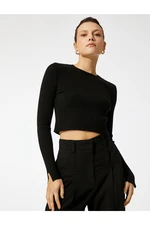 Koton Ribbed Crop Knitwear Sweater