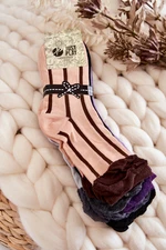 Women's Cotton Striped Socks of 5 packs multicolor