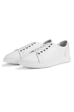 Ducavelli Verano Genuine Leather Men's Casual Shoes, Summer Sports Shoes, Lightweight Shoes, White Leather Shoes.