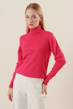 Bigdart 15747 Turtleneck Knitwear Sweater - Fuchsia