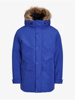 Modrá pánská zimní parka Jack & Jones Champ - Pánské