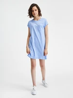 Light blue women's brindle basic dress with a pocket GAP