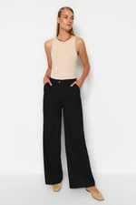 Trendyol Black Printed Wide Leg Woven Trousers