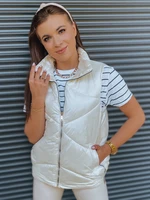 Women's quilted vest HOLO cream Dstreet