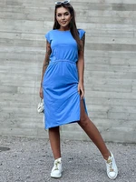 Blue casual dress MAYFLIES with slit