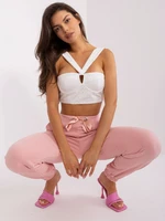 Light pink sweatpants with pockets