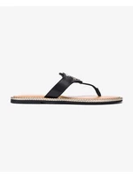 Tommy Hilfiger Essential Leather Black Women's Leather Flip-Flops - Women