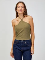 Khaki Ribbed Cropped Tank Top ONLY Emma