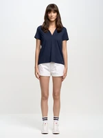 Big Star Woman's Polo T-shirt 152281 403 Navy Blue