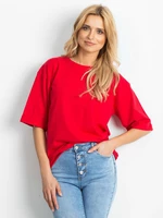 Plain cotton red blouse