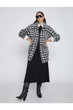 Koton Oversized Woolen, Crowbar, Stamped Coat, Collar Shirts