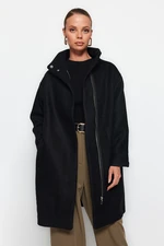 Trendyol Black Oversize Wide Cut Long Stitched Coat