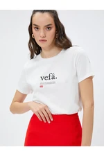 Koton Lûgat365 Licensed T-Shirt Vefâ Printed Short Sleeve Crew Neck Cotton.