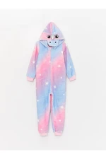 LC Waikiki Girls' Hooded Patterned Long Sleeve Plush Sleeping Bag