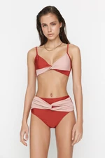 Trendyol High Waist Draped Bikini Bottoms With Knot Detail