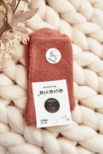 Warm Smooth Coral Alpaca Socks for Women