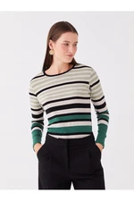 LC Waikiki Women's Crew Neck Striped Long Sleeved T-Shirt