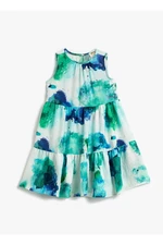 Koton Patterned Green Kids Long Dress 3skg80066aw