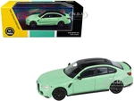 BMW M3 (G80) Mint Green with Black Top 1/64 Diecast Model Car by Paragon Models