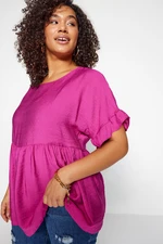 Trendyol Curve Fuchsia Knitted Ruffle Blouse