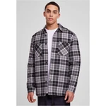 Padded plaid shirt jacket black/white