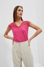 V-neck blouse with lace