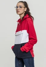 Women's Color Block Sweat Pull Over Hoody Burnt/Navy/White