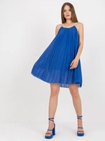 Navy blue airy dress of one size for summer