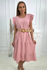 Dress with ruffles powder pink