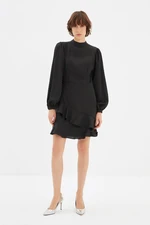 Trendyol Black Frilled Skirt A-Line Mini Woven Dress