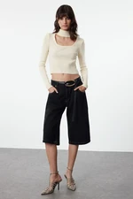 Trendyol Stone Crop Stand Collar Knitwear Sweater